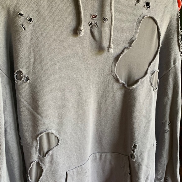Topshop | Distressed Hoodie Sweatshirt - Picture 4 of 7